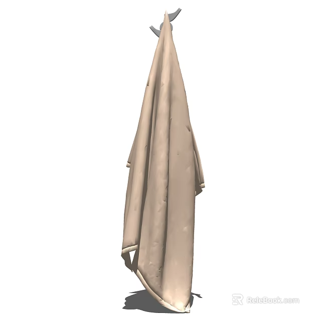 Soft Beige Bath Towel for Daily Use with Absorbent Fabric and Comfortable Feel 3d model 