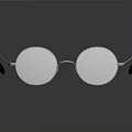 Stylish Round Lens Glasses with Metal Frame Black Temples and Reflective Surface