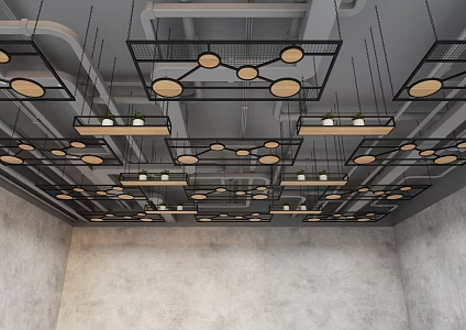 Industrial Wind Ceiling Iron Ceiling Grid Ceiling Wire Ceiling Wire Bare Ceiling Wire Bare Ceiling 3d model