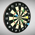 Dartboard Sports Equipment With Colorful Darts And Target Numbers Design