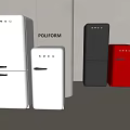 Retro Design Refrigerators Freezers in White Black Red for Stylish Home Kitchens