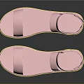 Pink Flat Summer Sandals With Two Straps And Ankle Strap Design 3d model