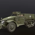Military Green Multi Purpose Utility Vehicle With Tracks Wheels And White Star