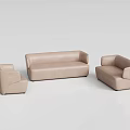 Modern Sofa Set Interior Design With Three Seater And Armchairs 3d model