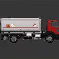 Red Cab White Tank Heavy Duty Tanker Truck With Ladder Logo And Shiny Surface