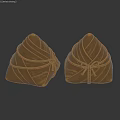 Two Brown Zongzi Shaped Landscape Sculptures With Woven Texture And Rope Bowknot