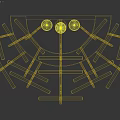Modern Wall Light With Geometric Glass Shade And Gold Metal Frame Design