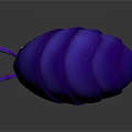 Cute Purple 3D Game Movie Character With Shiny Shell Small Eyes And Antennae