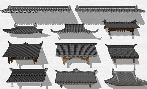 Chinese-style eaves line 3d model