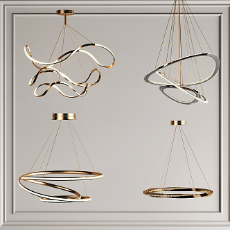 Light Luxury Chandelier Ring Chandelier 3d model