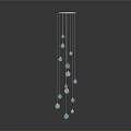 Hanging Wind Chime with Silver and Blue Balls for Daily Necessities Decoration