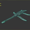 Blue Aquatic Reptile Model with Long Neck and Flippers Showcased on Dark Gradient Background