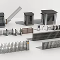 Various Security Entry Control Equipment With Booths Barriers Turnstiles And Fencing