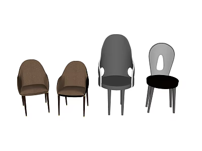 Modern Single Sofa Design Featuring Brown Gray Black Upholstered Slim Legs And Armrests 3d model
