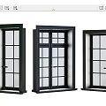 Modern Black Frame Windows And Doors With Grid Glass Design For Home