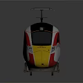 Modern High Speed Train With Aerodynamic Front White Red Exterior And Passenger Windows