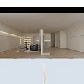 Modern Minimalist Clothing Store Interior With Warm Recessed Lights Full Length Mirror And Wooden Floors