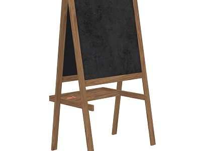 Classic Wooden Stand Blackboard With Sturdy Frame And Smooth Writing Surface 3d model