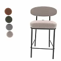 Modern Bar Stools With Black Metal Legs Light Beige Green Seats And Brown Gray Options