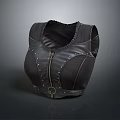Black Leather Fitted Vest With Zipper Studs And Ring Detail For Fashionable Style