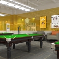 Modern Billiards Room Chain Billiards Hall Self-service Billiards Hall Shared Billiards Room 3d model