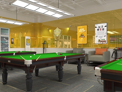 Modern Billiards Room Chain Billiards Hall Self-service Billiards Hall Shared Billiards Room 3d model