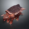 Ankylosaurus Dinosaur With Brown Body Thick Armored Shell And Horned Head