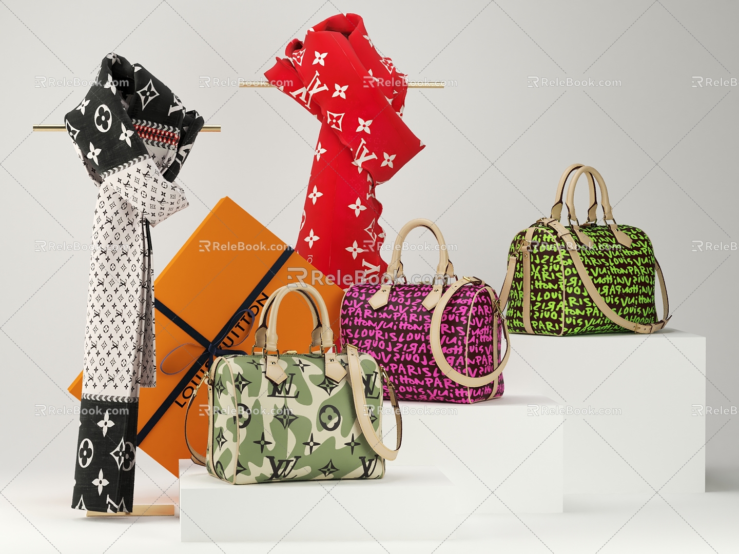 Modern Handbags Designer Tote 3d model