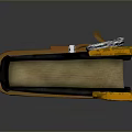Decorative Book With Dark Cover Golden Edges Orange Strap And Silver Buckle