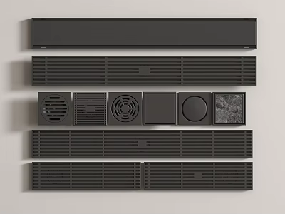 Black Bathroom Ventilation Accessories In Various Styles 3d model
