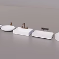 Different Design Modern Washbasins Featuring Various Faucet Styles And Shapes 3d model
