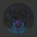 Decorative Ornament Set With Transparent Glass Sphere And Colorful Small Beads Inside