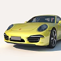 Yellow Porsche Sports Car With Sleek Modern Design And Black Wheels