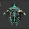 Game Movie Character Viking Warrior With Horned Helmet Red Beard Green Tunic And Chainmail Armor