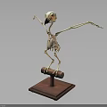 Anatomical Bird Skeleton 3D Model Display On Wooden Base Stand Structure 3d model