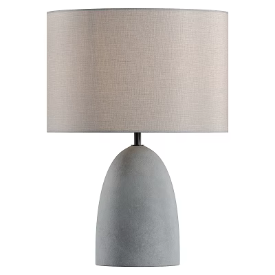 Elegant Modern Table Lamp With Beige Fabric Lampshade And Gray Base 3d model