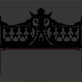 Classic Iron Garden Bench With Intricate Patterns Crown Decoration Black Backrest And Red Seat Design