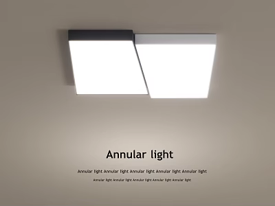 Modern Annular Ceiling Light With Square Design 3d model