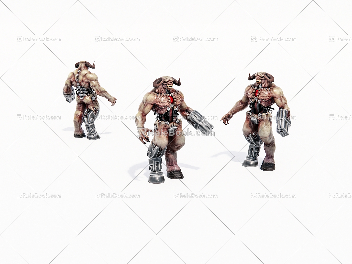 Virtual Character Animation Game Character Humanoid Mechanical Tauren Monster model