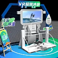 Immersive White VR Extreme Surfing Simulator With Large Screen Showing Surfer Waves