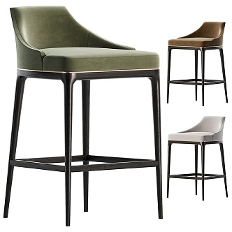 Light Luxury Bar Stool Collection 3d model