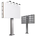 Roadside Billboard Infrastructure With Steel Support Frames And Diverse Panel Designs For Outdoor Use 3d model