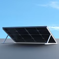 Modern Solar Panel Structure With Metal Stand And Solar Cell Array Design 3d model