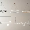 Modern Contemporary Ceiling Pendant Lights With Circular Linear Geometric Designs 3d model