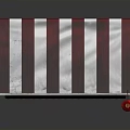 Japanese Style Street Food Stall With Red White Striped Canopy And Red Lantern