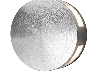 Round Modern Wall Lamp With Brushed Metallic Finish And Soft Glow Edge 3d model