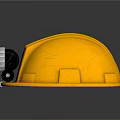 Yellow Hard Hat With Attached Bright LED Headlamp For Safety Protection