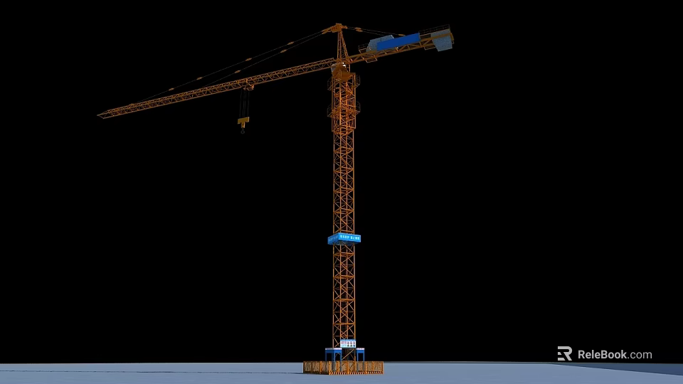 Construction Site With Operating Tall Tower Crane For Building Projects 3d model