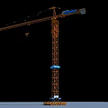 Construction Site With Operating Tall Tower Crane For Building Projects 3d model