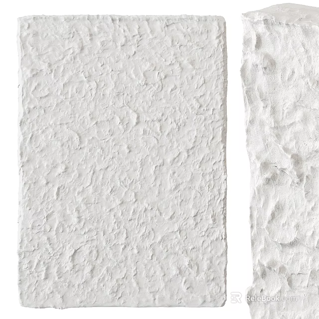 White Textured Wall Surface With Rough Material For Interior Design 3d model 